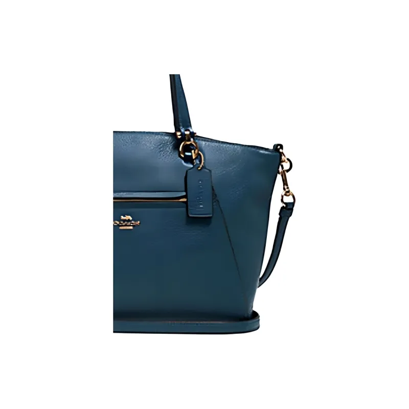 COACH Prairie Leather Handbag Medium Size Women's Peacock Blue-1