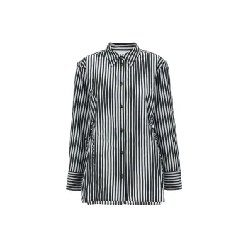 GANNI Striped Long Sleeved Shirt