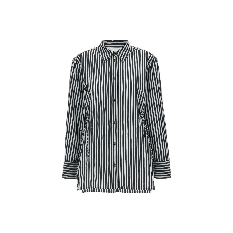 GANNI Striped Long Sleeved Shirt-0