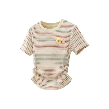 Cypress House T Shirt Women's Apricot Stripes