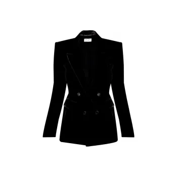 SAINT LAURENT Double-Breasted Velvet Jacket
