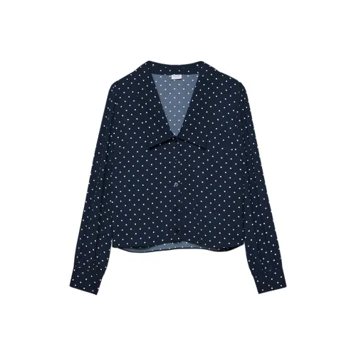 ARITZIA Sunday Best Reunion Blouse Shirt Women's Admiral White/Marine Blue White