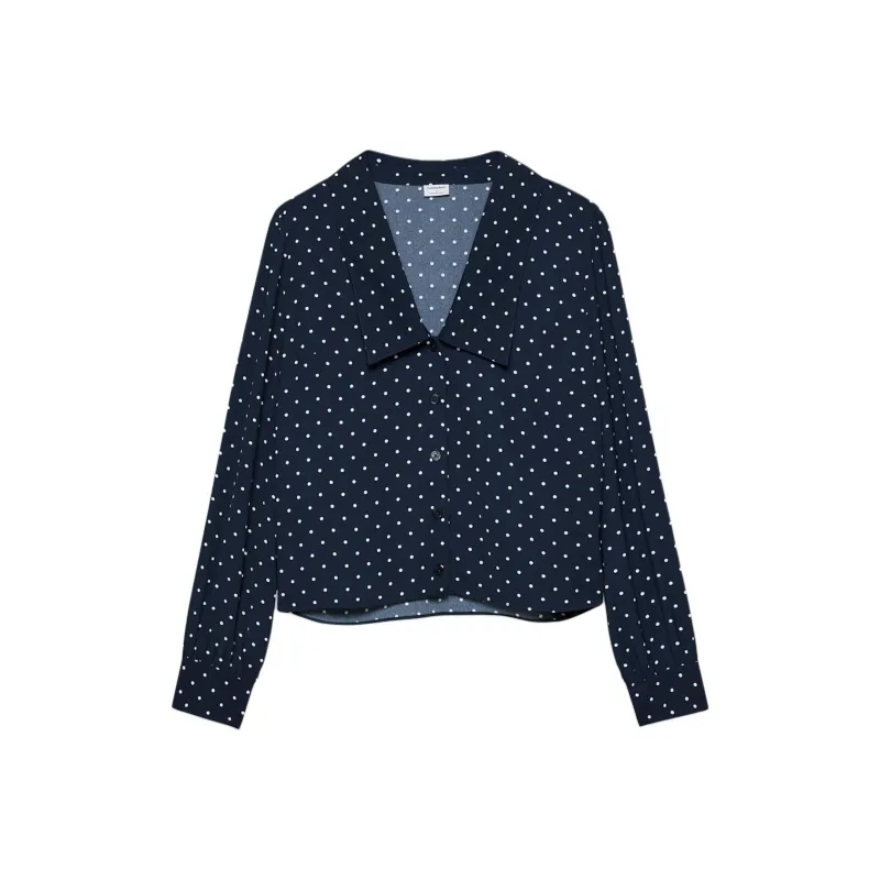 ARITZIA Sunday Best Reunion Blouse Shirt Women's Admiral White/Marine Blue White-0