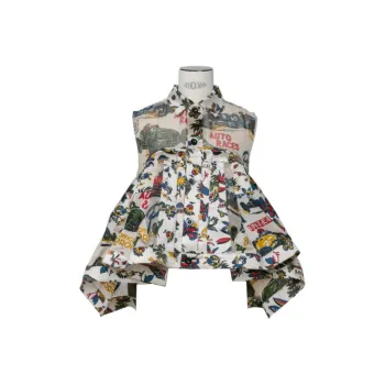 Sacai Graphic print Peplum Top