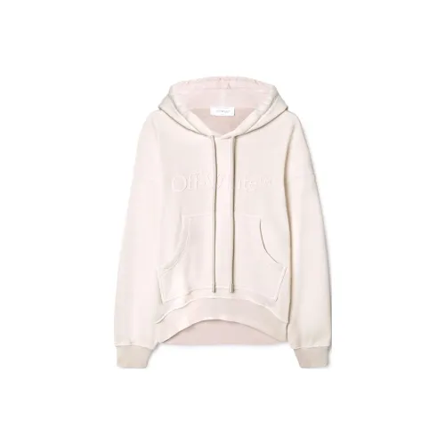 OFF WHITE Laundry Logo Embroidered Drawstring Hoodie