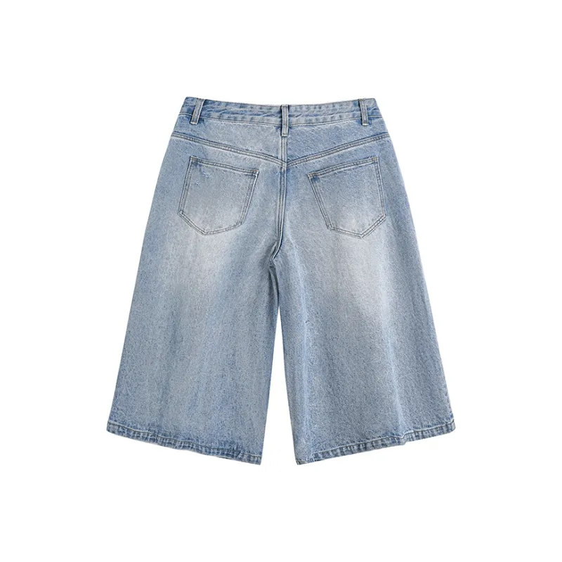 KEIRANDUN Denim Shorts Unisex-1