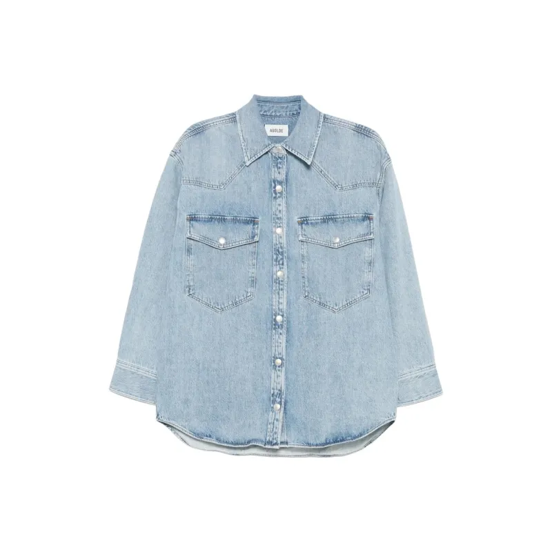 AGOLDE Shirt Women's Light Blue-0