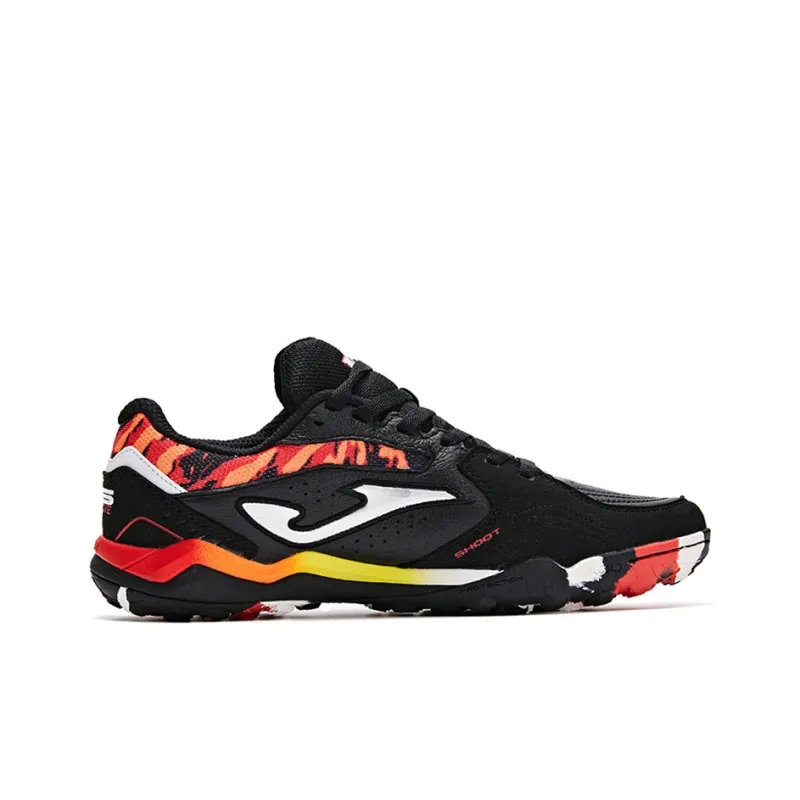 Joma TT Rubber Broken Studs Artificial Ground Abrasion Resistant Five A Side Soccer Shoes Black Red-1