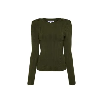 VERONICA BEARD Ribbed-knit Long-sleeve Top