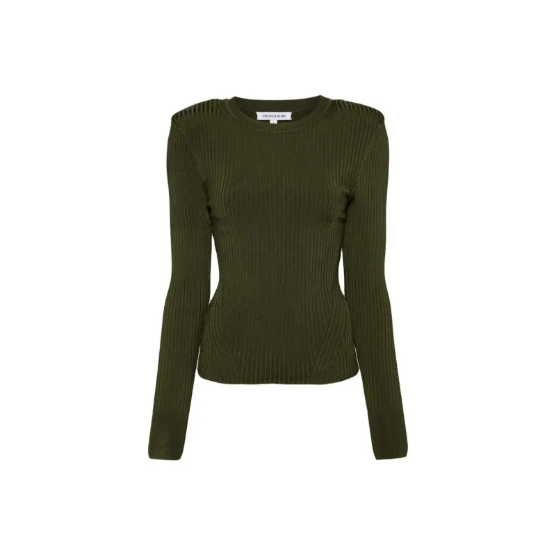VERONICA BEARD Ribbed-knit Long-sleeve Top-0