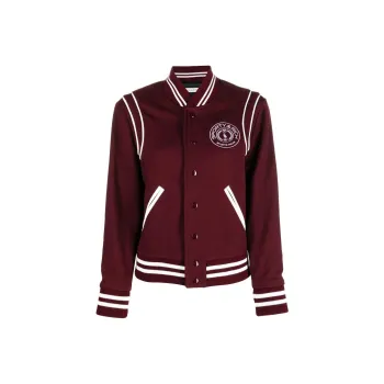SPORTY & RICH Logo Embroidered Varsity Jacket