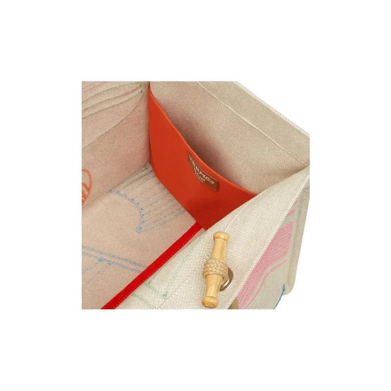HERMES Thalassa Cotton Tote Bag, Shopping Bag, Beach Bag, Handbag Women's Multicolor-3