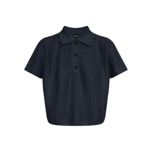 THEORY Polo Shirt Womens Sky Blue Window/White