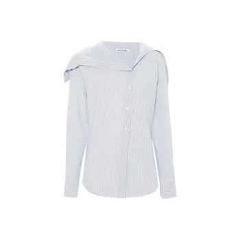 Acne Studios Stripe Detailed Off Shoulder Shirt