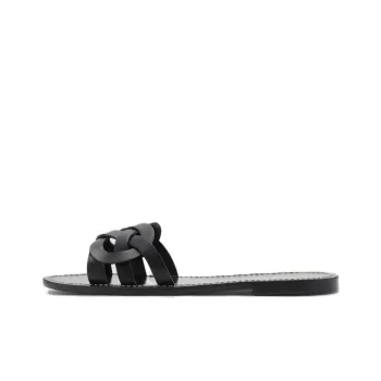 MANGO Slide Slippers Women's Black/Brown/Gold