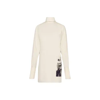 Maison Margiela Invitation Graphic Printed Bow Detailed Shirt