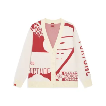 XTEP Knitwear Women's Mountain Moon White/Enchanted Red