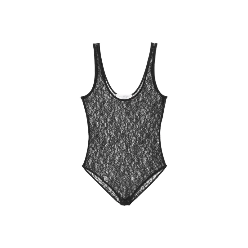 MICHAEL KORS Stretch Chantilly Lace Bodysuit-0