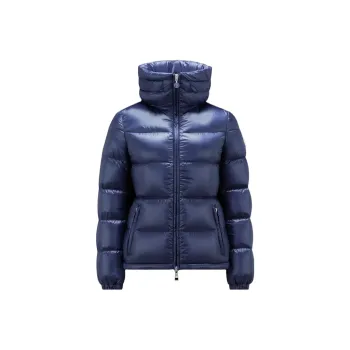 Moncler Douro Logo Patch Zip Up Puffer Jacket