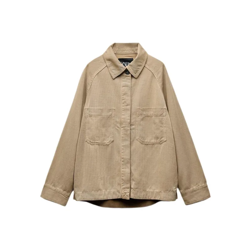 ZARA Jackets & Coats Women's Tan-0