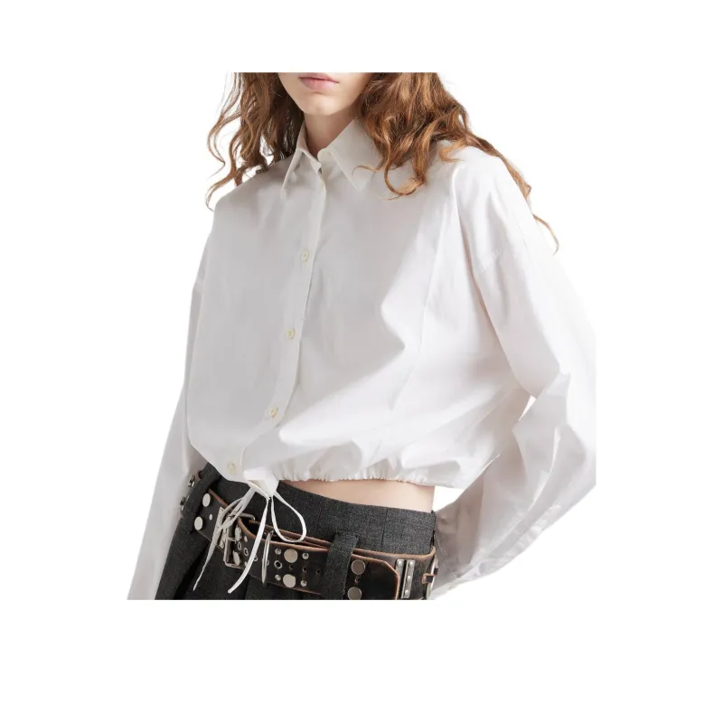 PRADA Drawstring Poplin Shirt-5