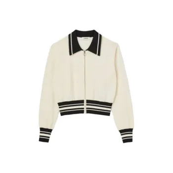 Sandro Two Tone Cardig Knitwear Women's Beige