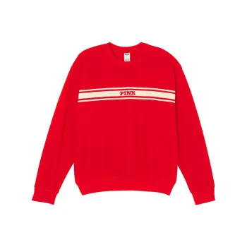 Victoria's Secret PINK Ivy Fleece Classic Crew Sweatshirt/BV Sweatshirt Women's Bright Vermilion