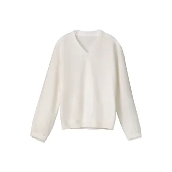 Fstudio Fall And Winter Korean Petite Lace V Neck Knitwear Inner Layer Top Women's Ecru