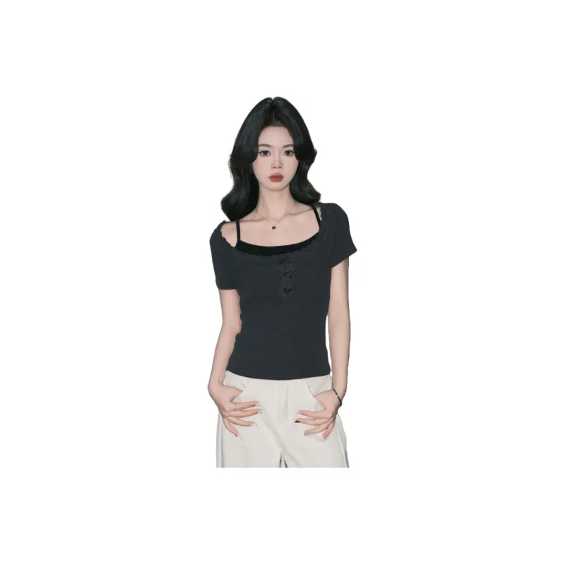 FOREVER 21 T Shirt Women's Dark Gray-0