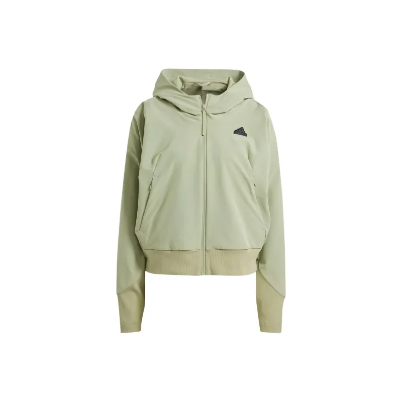 Adidas Z.N.E. Woven Full-Zip Hoodie Jackets Coats Women's Green-0