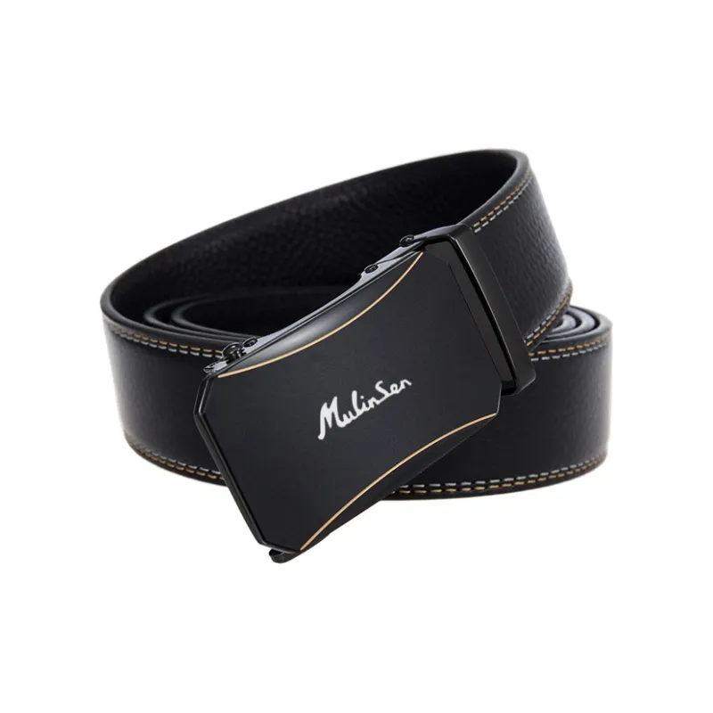 Mulinsen Top Grain Cow Leather Belts Men's Width 3.5CM-1