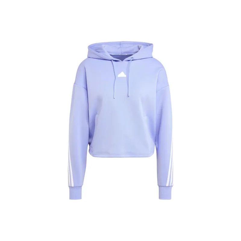 Adidas Future Icons FW24 3-Stripes Hoodie Sweatshirt Women's Blue Purple-0