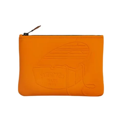 hermes travel Neobain Thalassa Polyamide Storage Bag Clutch Small Size Women's Orange