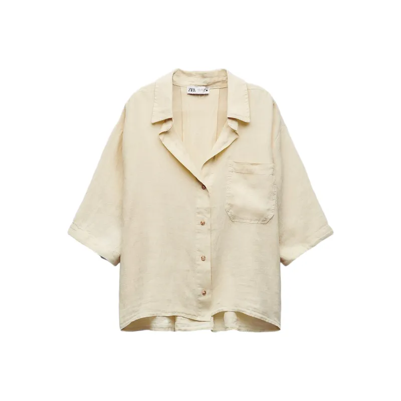 ZARA Shirt Women's Light Yellow-0