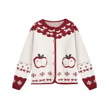 ZIHAN Knitwear Women's Vintage Red