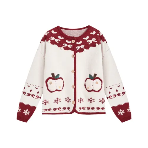 ZIHAN Knitwear Women's Vintage Red