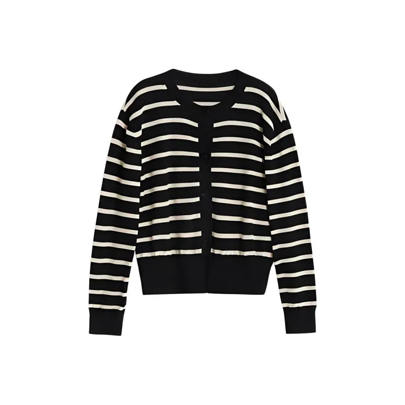Journey Originals Knitwear Women's Apricot Black Stripes-0