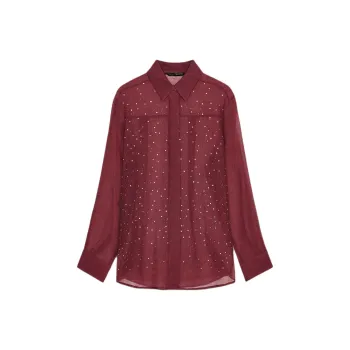ZARA Shirt Women's Burgundy Burgundy