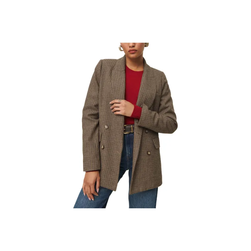 REFORMATION Winston Blazer Jackets Coats Women's Mulberry Plaid-0