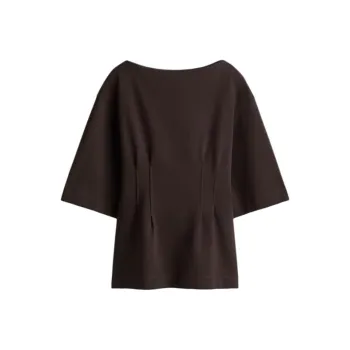 H&M T Shirts Women's Dark Brown