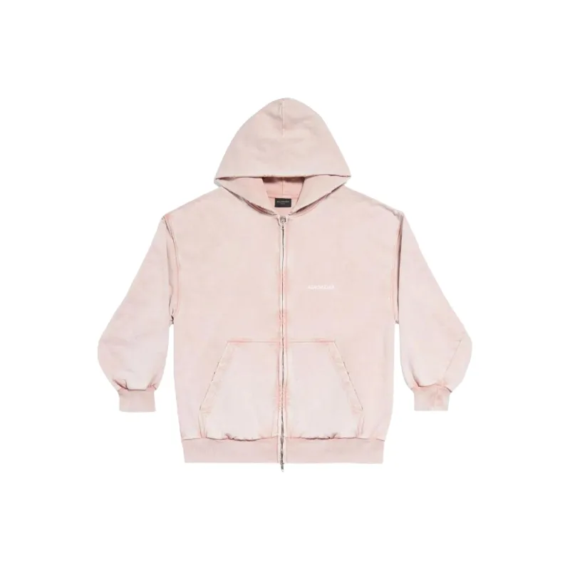 Balenciaga Logo Printed Zip-Up Hoodie-0