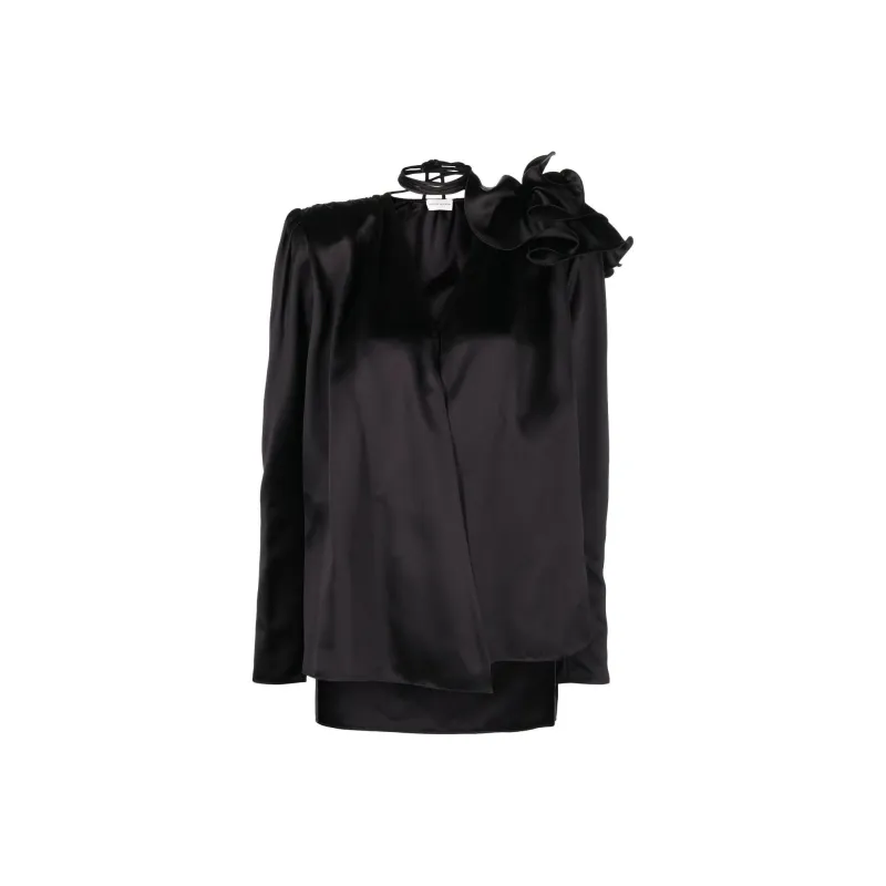 Magda Butrym Classic Shirred Flower Blouse-0