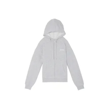 Victoria's Secret PINK Ivy Fleece Campus Full Zip Hoodie/MHG Sweatshirt Women's Medium Gray
