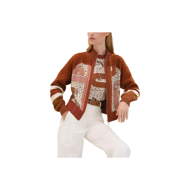 HERMES SS25 Jackets Coats Women's Beige High Mountain Clay-0