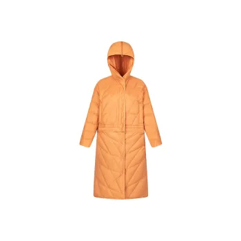 ERAL Solid Color Hooded Mid Length Down Jacket Women's