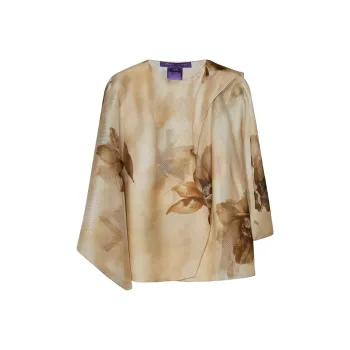 Ralph Lauren Floral Motif Ruffled Blouse
