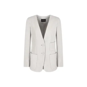 EMPORIO ARMANI Single breasted Jacket In Fluid Canneté