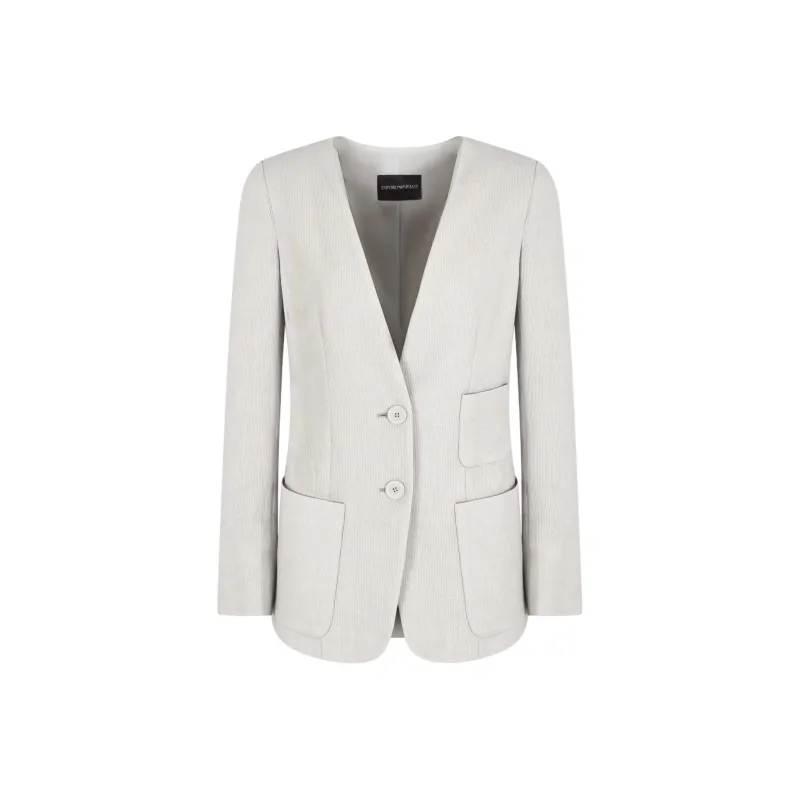 EMPORIO ARMANI Single breasted Jacket In Fluid Canneté-0