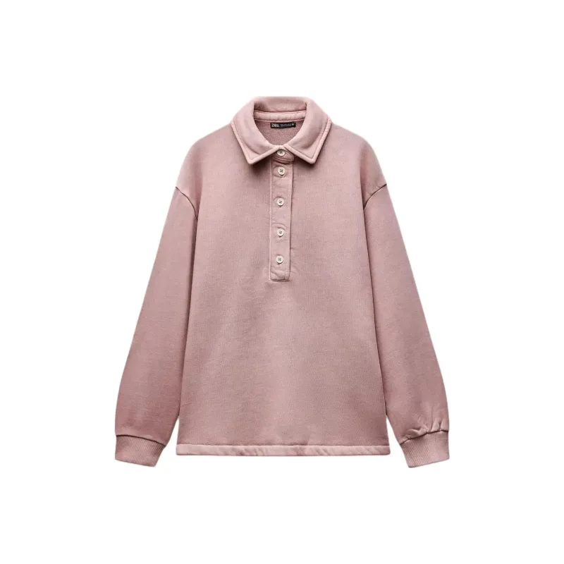 ZARA Sweatshirt Women's Light Pink-0