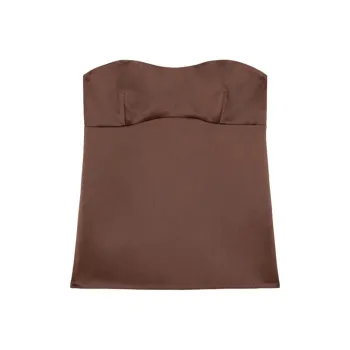 Patrizia Pepe SS25 Strapless Top Women's Brown